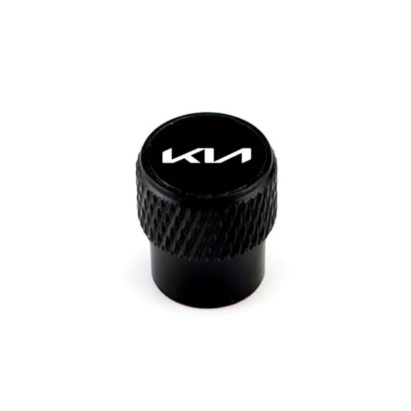 KIA EV6 Black Laser Engraved Tire Valve Stem Caps - Total 5 Caps - Image 2