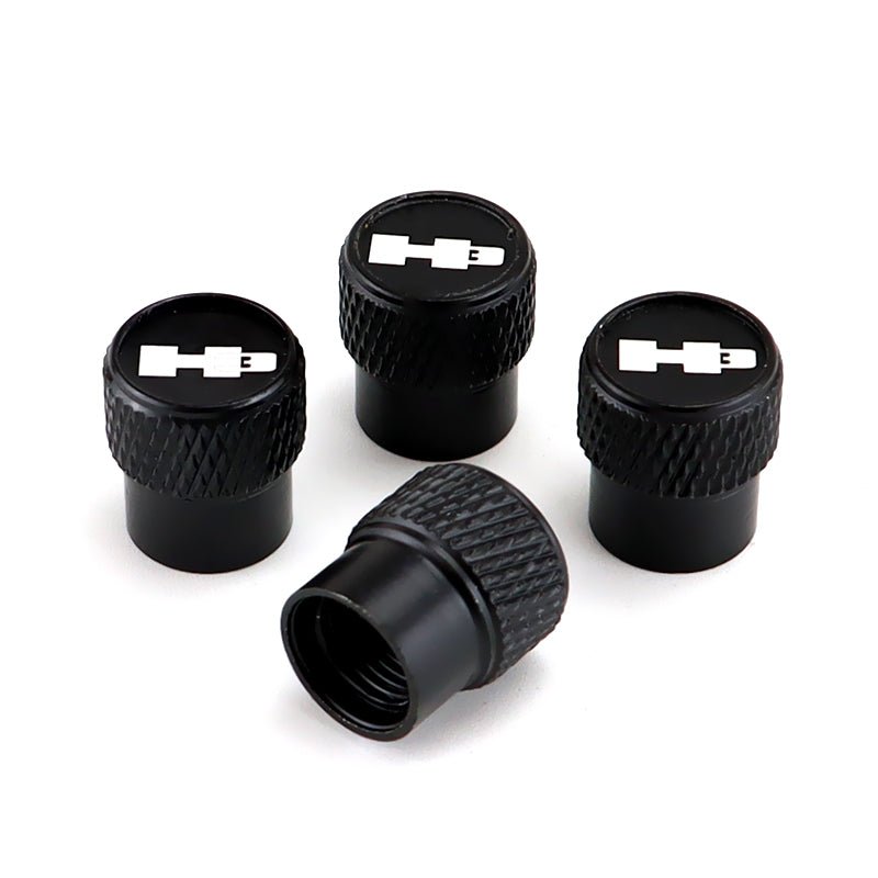 Hummer H3 Black Laser Engraved Tire Valve Stem Caps - Total 5 Caps ...