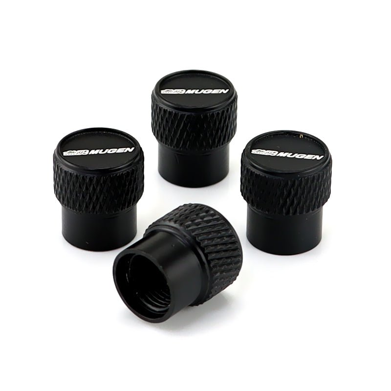 Mugen Black Laser Engraved Tire Valve Stem Caps Total Caps Get Your Car Accessories