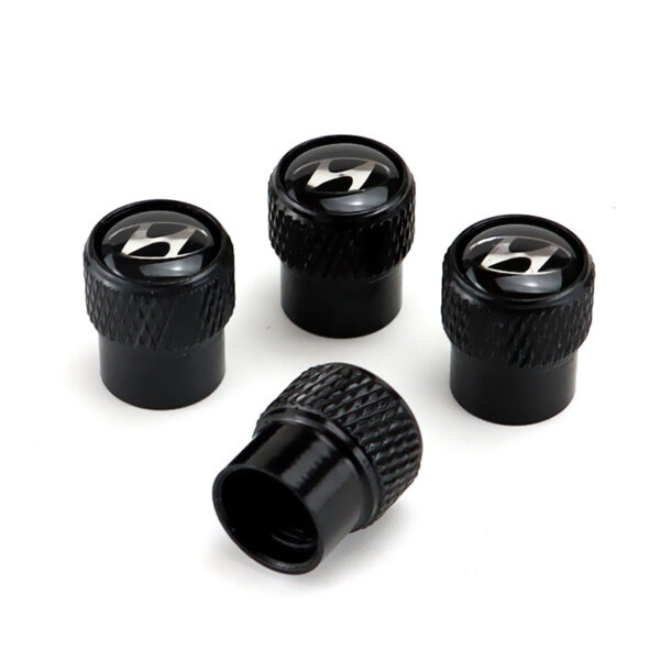 Hyundai Black Tire Valve Caps - Extra Spare Cap Total 5 Caps
