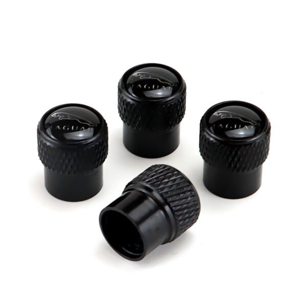 Jaguar Black Tire Valve Caps - Extra Spare Cap Total 5 Caps