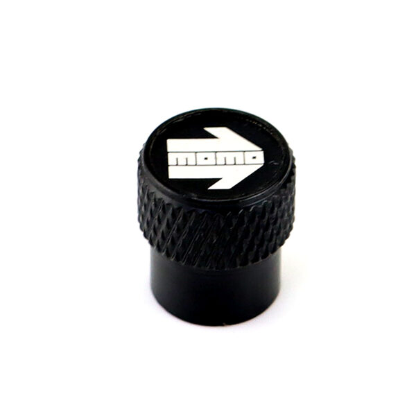 Momo Black Laser Engraved Tire Valve Stem Caps - Total 5 Caps - Image 2