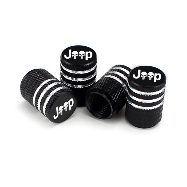 Jeep Laser Engraved Tire Valve Caps - Extra Spare Cap Total 5 Caps