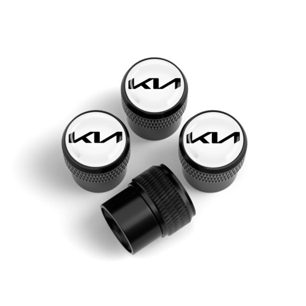 Kia New Logo White Tire Valve Caps - Extra Spare Cap Total 5 Caps